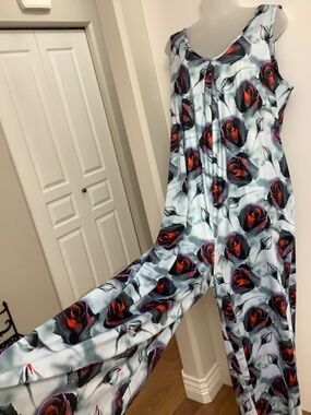 NEW Gorgeous Roses Jumpsuit w Pockets 1X-XXL
